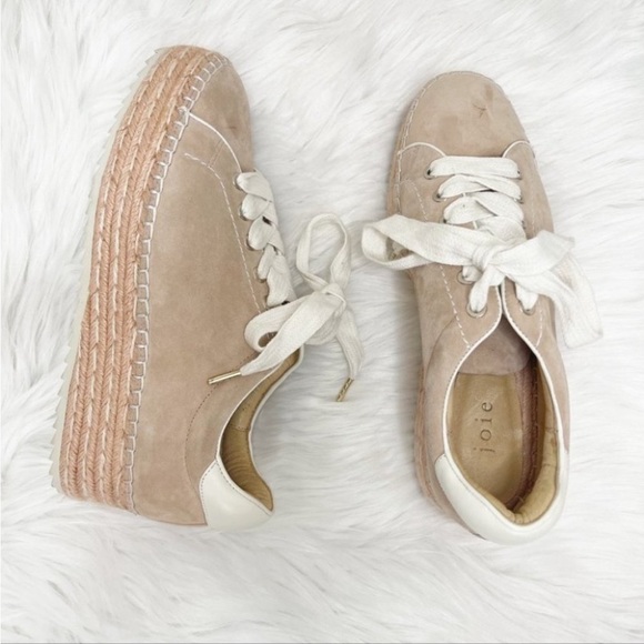 Joie Dabna Suede Platform Espadrille Sneaker Size 39 Blush Pink Low Top - Picture 2 of 10